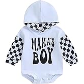 Socutebabe Baby Boy Fall Clothes Long Sleeve Pullover Checkerboard Hoodie Romper Sweatshirt Mama Boy Outfits Sweater Jumpsuit