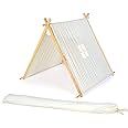 Trademark Innovations 3.3' Canvas A-Frame Teepee With Carry Case - Customizable Canvas Fabric (White)