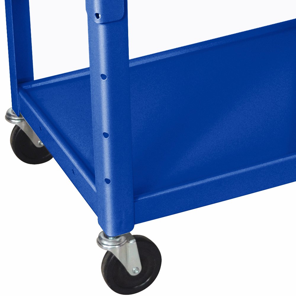Luxor Rolling Multipurpose Height Adjustable Steel AV Utility Cart With Pullout Keyboard Tray Shelf Black: Industrial & Scientific