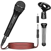 SonixForce Professional Dynamic Microphone for Singing Karaoke Microphone with 16ft XLR to 1/4'' Audio Cable, Vocal Handheld Mic for Podcast Mixer Amplifier PA System