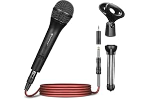 SonixForce Professional Dynamic Microphone for Singing Karaoke Microphone with 16ft XLR to 1/4'' Audio Cable, Vocal Handheld Mic for Podcast Mixer Amplifier PA System