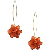 GUOXIAOMEI Colour Resin Flower Cluster Ball Earrings for Women Lightweight Dainty Floral Petal Earrings Party Jewelry