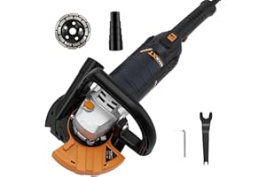 MAXXT 5 Inch Concrete Surfacing Grinder, 1500W 14A Motor, 7 Adjustable Speed Angle Grinder Kit with Diamond Disc, Removable G