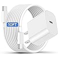 iPhone 16 15 Fast Charger and 10ft Type C to C Cable Cord Long, 20W USB C Charging Block Plug for Apple iPhone 16 Pro/16 Plus/15 Pro Max/15/iPad Power Adapter Cube/AirPods Max 2 (2024)/Pro 2nd Gen/4
