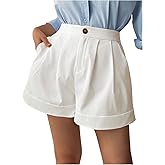 MakeMeChic Women's High Waist Wide Leg Shorts Dressy Shorts Work Business