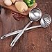 2 Pcs Soup Ladle Colander, Metallic Frosting Flatware Cookware Serving Long Handle Steel Slotted Spoon Cooking Utensil Set for Hotpot