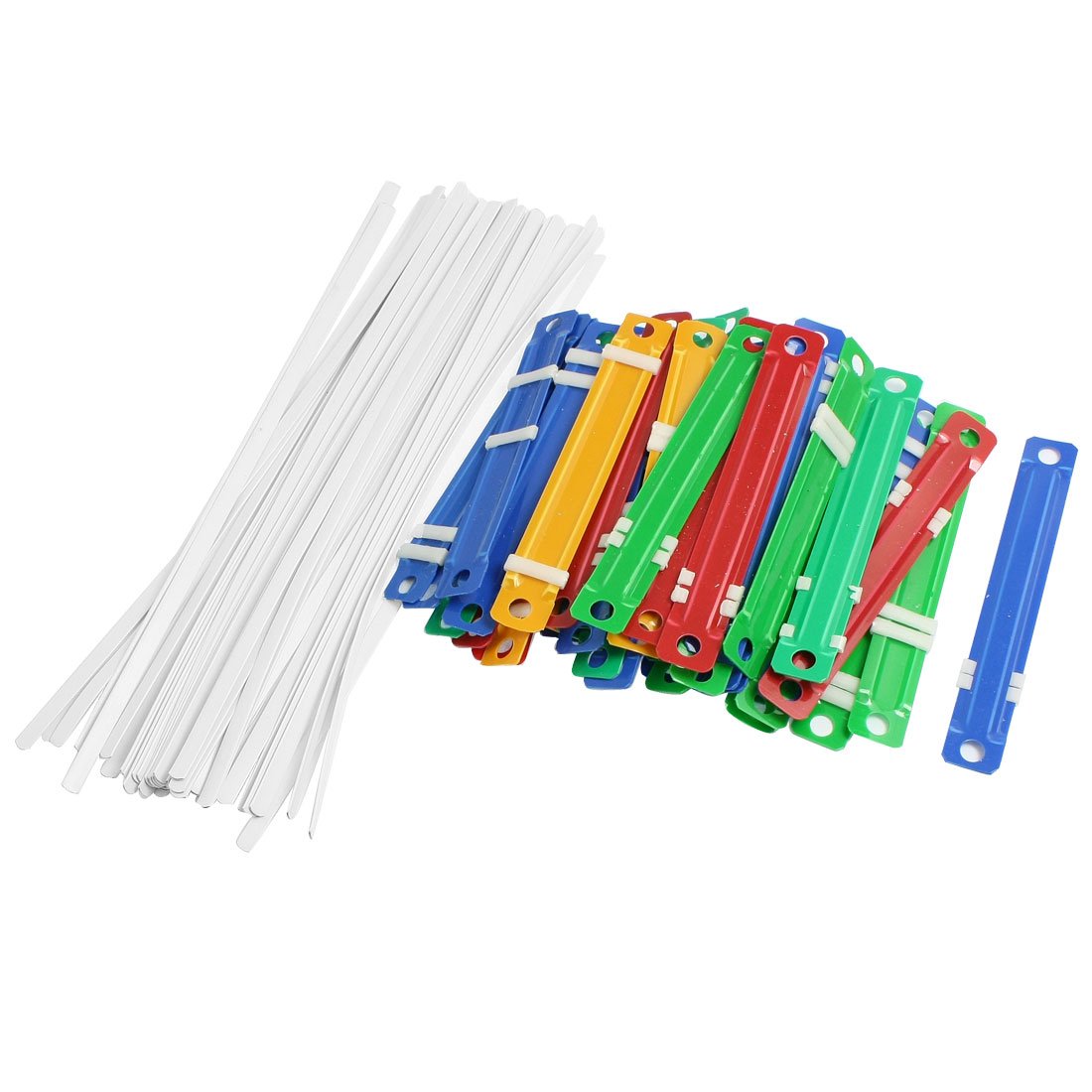 Sourcingmap 50pcs Plastic Paper Fasteners for Office, 2-Hole 90mm Binder Clips File Paper Fastener Assorted Colorful Binding Clamps