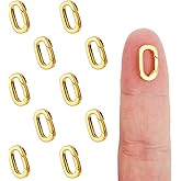 10pcs Necklace Clasps and Closures, Oval Clasp Carabiners Spring Oval Rings Connector Necklace Enhancer Connector Jewelry Connectors for Jewelry Necklace Bracelet Key Rings Making (Gold)