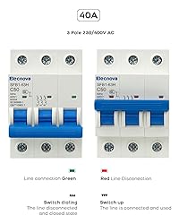 Elecnova 6-63A Miniature Circuit Breaker, AC 3 Pole