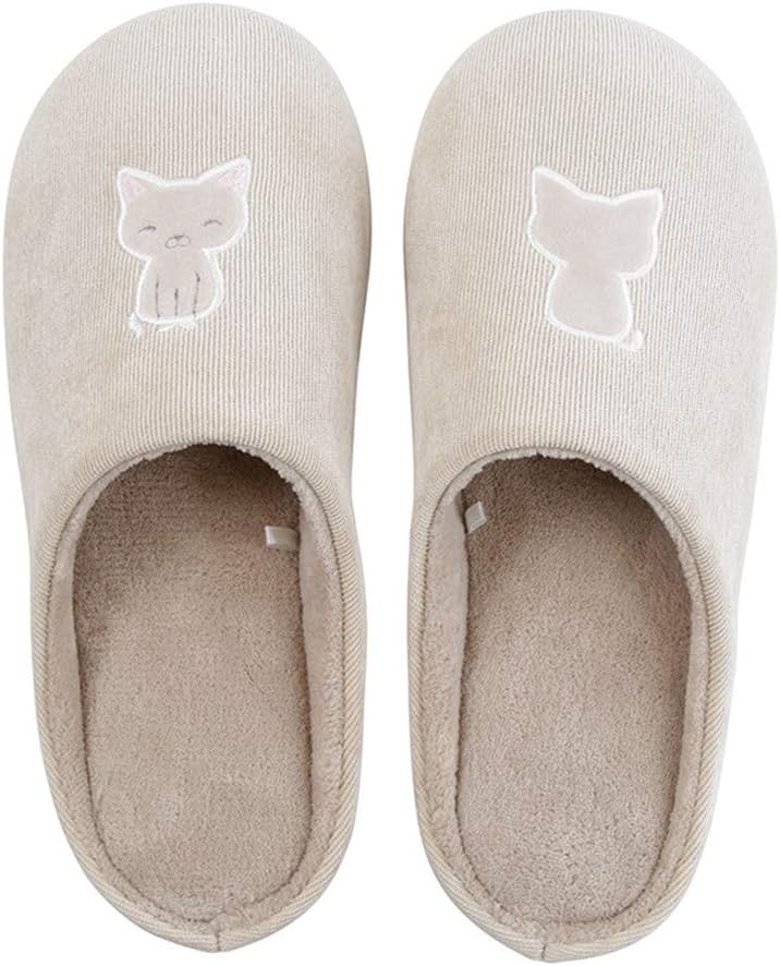 white cat slippers