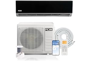 ACiQ 19 SEER2 Essentials 36000 BTU Comfortable Inverter Mini Split AC/Heating System, 3 Ton Black Wall Mount Ductless Heat Pump AC Unit, with 16ft Installation Kit | WiFi Control, 208/230V, R454B