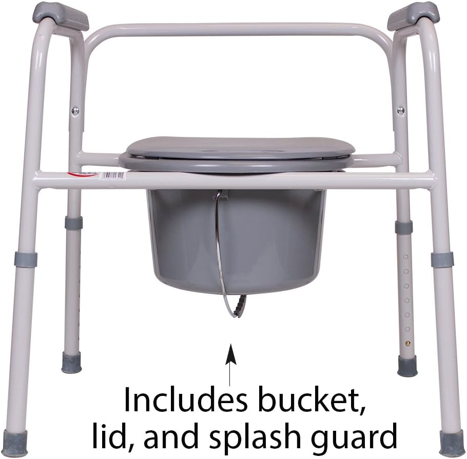 Carex 3-in-1 Folding Bedside Commode - Porta Potty for Adults - Portable Toilet for Camping: Health & Personal Care