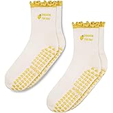 Awakique Pilates Socks with Grips for Women, Cute Grip Socks for Yoga, Barre, Reformer& Home workouts, Great Gift Idea