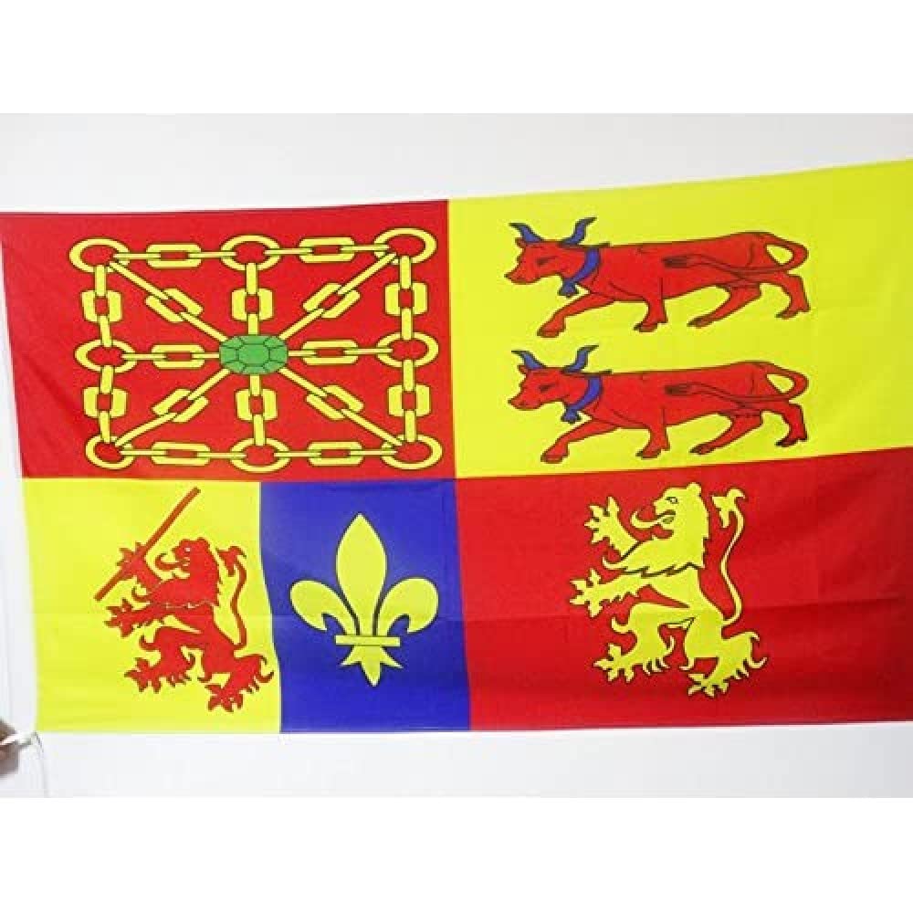 AZ FLAG - French Department of Pyrénées-Atlantiques Flag - 2x3 Ft - Pyrenean Banner with Sleeve - 100% Polyester - Fade Resistant - Vivid Colors - 2' x 3' Feet - 90x60 Cm
