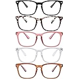 Blue Light Blocking Glasses,Square Nerd Eyeglasses Frame Anti Blue Ray Computer Game Glasses Anti Eyestrain & UV(5Pcs)