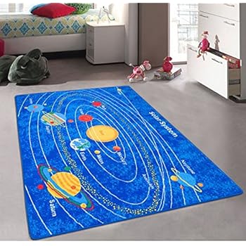 Amazon.com: Kids/Baby Room/Daycare/Classroom/Playroom Area Rug. Solar System. Educational. Non ...