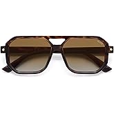 SOJOS Retro Polarized Square Aviator Sunglasses for Women Men Vintage 70s UV400 Protection Shade SJ2609