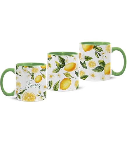 Amazon.com: Abbott Collection Lemon Print Tall Mug-4.25