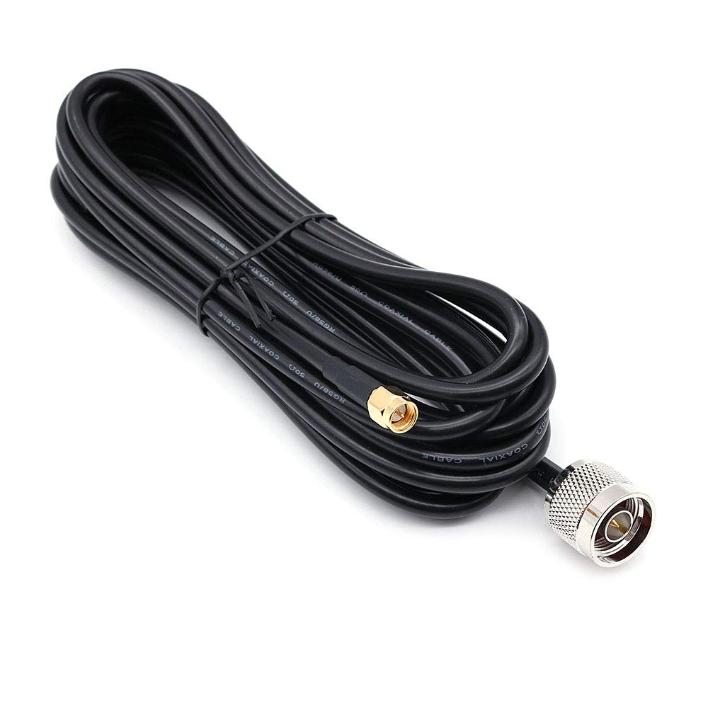 DollaTek 16 ft Low-Loss Coax Extension Cable (50 Ohm) for 3G/4G/LTE/Ham/ADS-B/GPS/RF Radio to Antenna or Surge Arrester Use (Not for TV or WiFi) - SMA Male to N Male