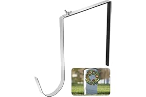 WATAYO Christmas Headstone Wreath Hanger- Fit 6"-11" Adjustable Cemetery Tombstone Wreath Holder- Stainless Steel Cemetery Gravestone Wreath Stand for Christmas Easter Memorial Day Gravestone Decoration