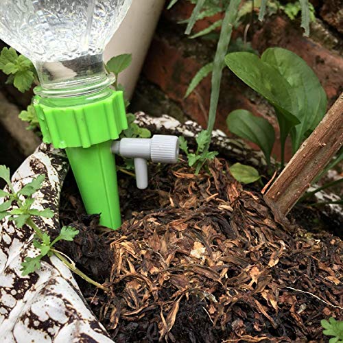 Aisheny 12Pcs Upgraded Self Watering Spikes System, Automatic Vacation Drip Irrigation Watering Devices, Plant Waterer with Holder Anti-Fall, Slow Release Control Switch for Outdoor Indoor Plants Tree