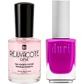 duri Rejuvacote 1 Nail Growth System + 791 Berry Margarita Neon Purple Nail Polish Bundle - Nail Strengthener &amp; Bold Semi-Matte Color Duo, Summer Manicure Set, 0.45 Fl Oz Each