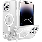 Temdan Magnetic Compatible with iPhone 14 Pro Max Case, [Built-in Invisible Kickstand][Compatible with MagSafe] [Military Grade Shockproof] Slim Translucent Matte Phone Case for iPhone 14 Pro Max 6.7"