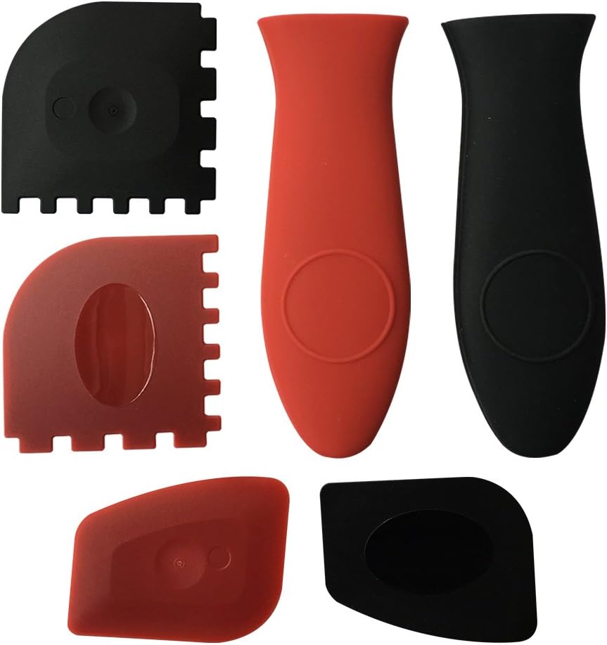 Spespo Grill Pan Scraper + Durable Pan Scrapers+Silicone Hot Handle