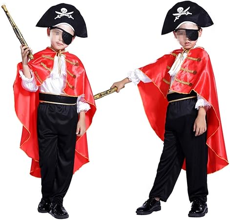 Amazon Shallylu ボーイズ 海賊船長コスチューム ドレスアップ 海賊パーティーコスチューム 子供コスプレ 誕生日 ごっこ遊び テーマパーティー ハロウィン クリスマスパーティー記念品 7 10 Years Shallylu ままごと ごっこ遊び おもちゃ