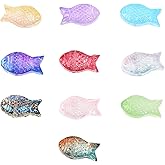 ARTISAMILY 100pcs Fish Glass Beads Colorful Rainbow Fish Loose Spacer Beads Cute Earring Bracelet Bead 8x15mm for Jewelry Making DIY Caft Keychain Bead 10 Color