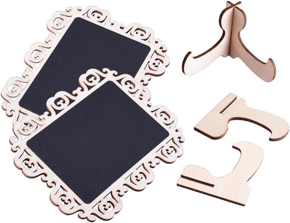 AUSTOR 14 PCS Mini Chalkboard Signs with Decorative Boarder and Stand for Weddings Place Cards, Parties, Message Board Signs and Decorating: Kitchen & Dining