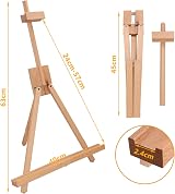 ASelected Wooden 45cm Tabletop Easel, Adjustable Studio Canvas Mini Display view 2