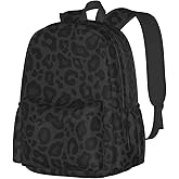 Jbofyee Black Leopard Print Laptop Backpack For Men Women, Cheetah Lightweight Daypack Bookbag For Daily Commutes Business Travel Hiking