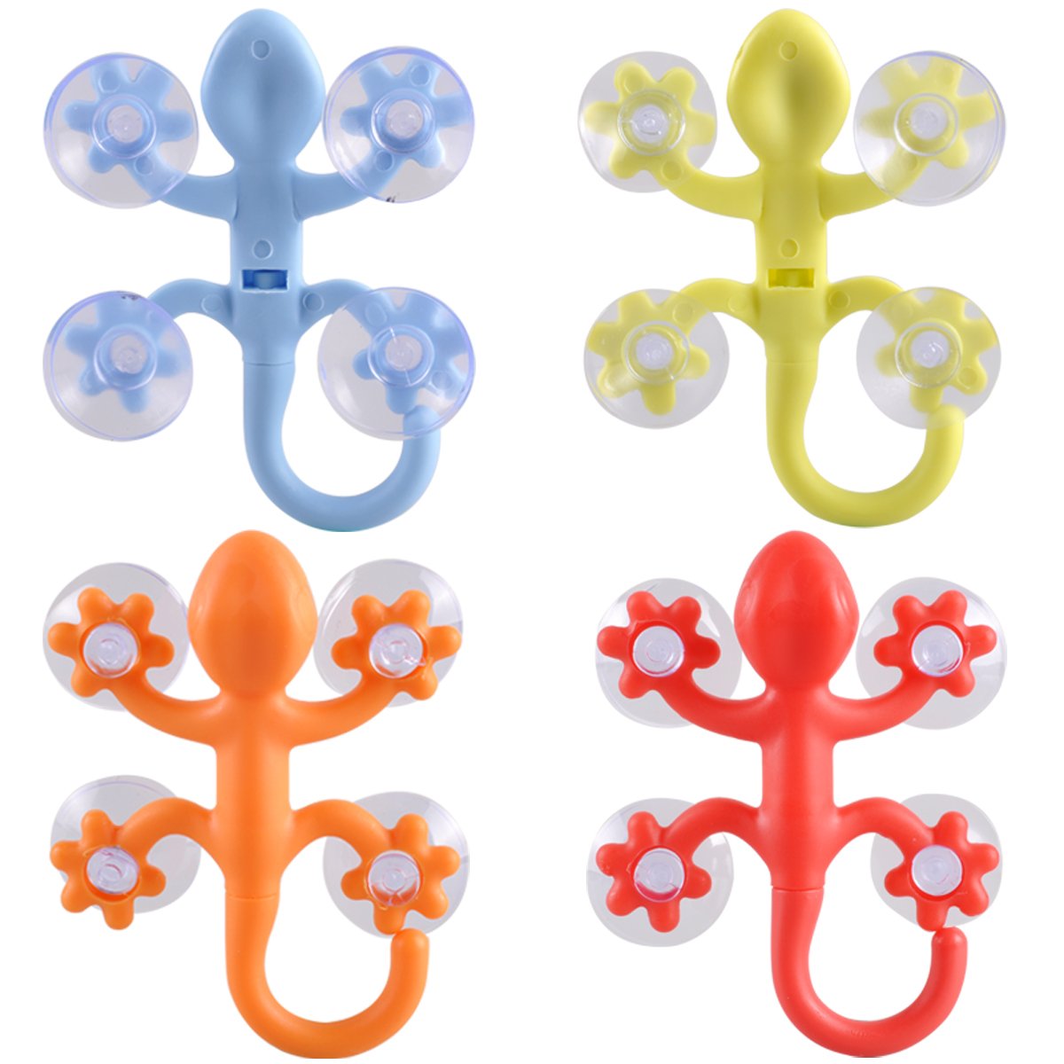 Ezakka Multicolor Small Gecko Power Lock Suction Cup Hooks