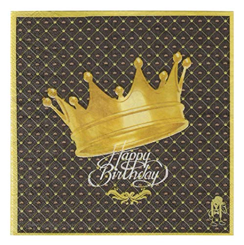 60 Counts Creativite Funny Disposable Napkins for a Wedding or Tea Party Creative Napkins(Crown Black)