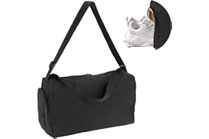 BINSUNS Small Gym Bag for Women with Shoes Compartment and Wet Pocket, Lightweight Travel Duffel Overnight Bags for Women & Men, Weekend Carry on Bag - Sport Yoga Swimming Dance(Black)