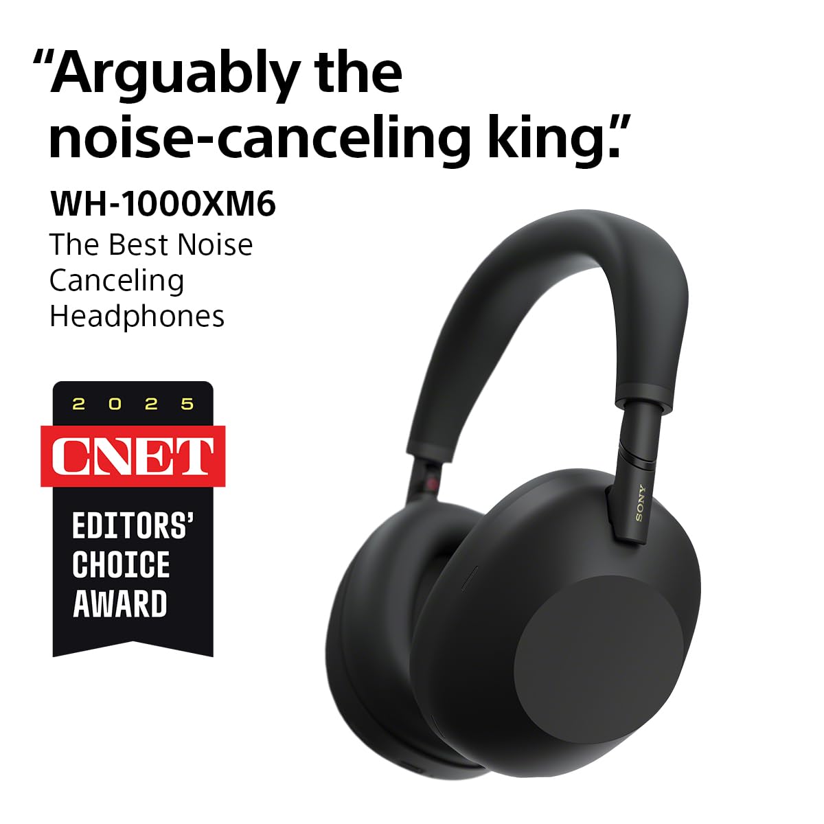 Sony WH-1000XM6 The Best Noise Canceling Wireless Headphones, HD NC Processor QN3, 12 Microphones, Adaptive NC Optimizer, Mastered by Engineers, Studio-Quality, 30-Hour Battery, Black