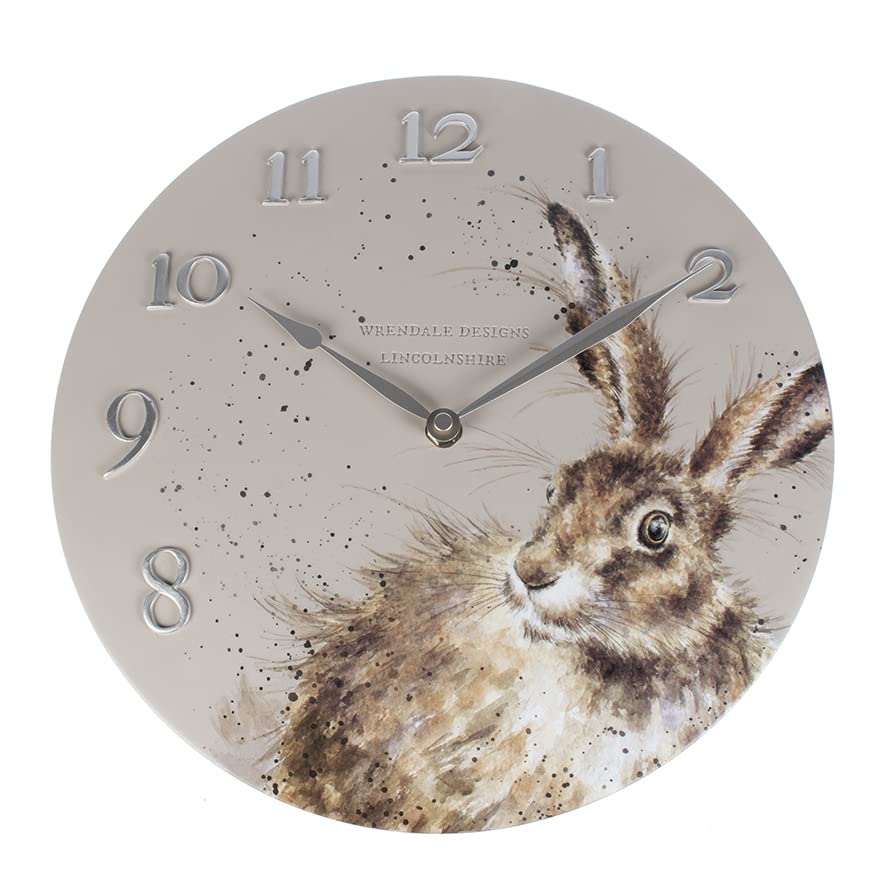 Wrendale Designs by Hannah Dale - Bright Eyes Hare Wall Clock - 30cm Diameter