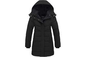 Wantdo Girl's Puffer jacket Warm Insulated Winter Coat Lightweight Water-Resistant Padded Parka with Hood