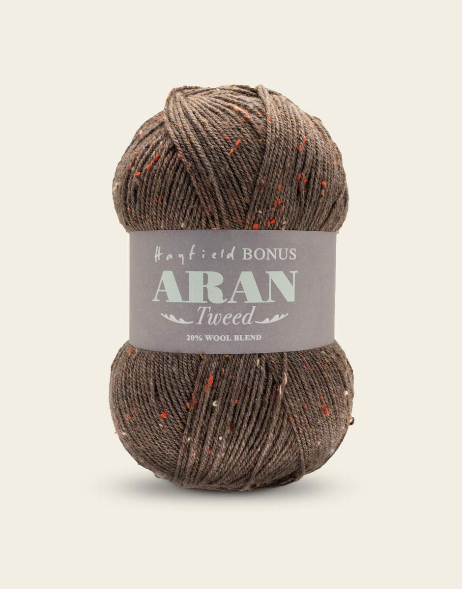 Sirdar Hayfield Bonus Aran Tweed, Chestnut Tweed (624), 400g, Brown F011-0624