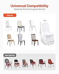 VEVOR 100 Pcs White Chair Covers Polyester Spandex