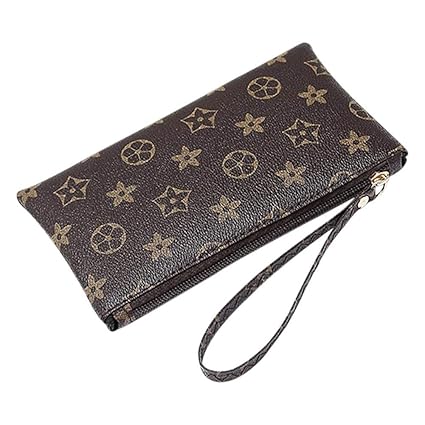 MKchung Women Zipper Long Purse Clutch PU Leather Casual Phone Coin Pouch Wristlets