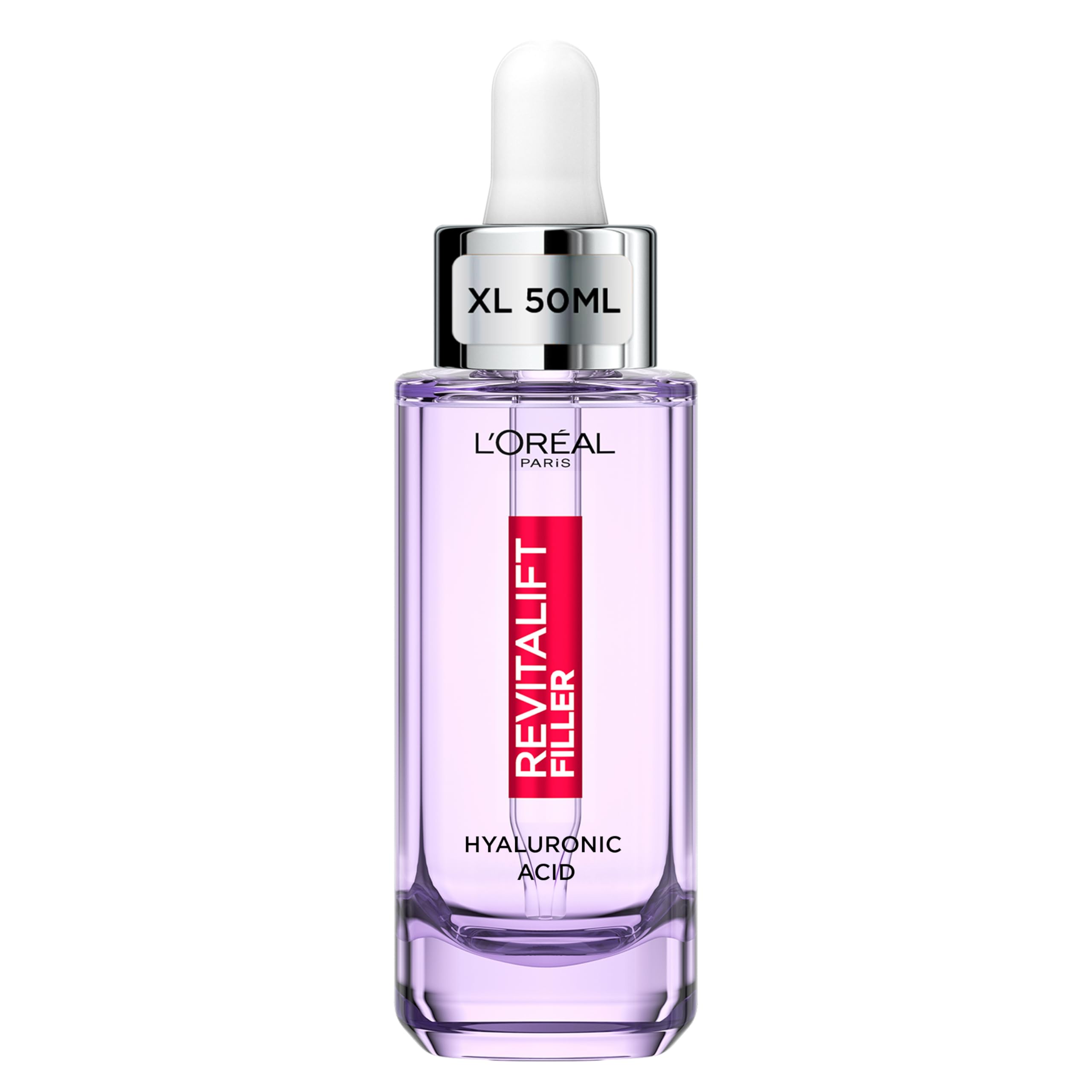 L'Oréal Paris Revitalift Hyaluronic Acid Serum - XL 50ml Serum, 1.5% Pure Concentrated Micro-Epidermic Hyaluronic Acid Dropper Serum, intensely hydrates and replumps lines and wrinkles, 50ml