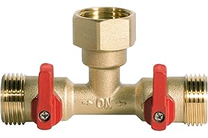 HQMPC 3/4" hose splitter 2 way water splitter male connectors allows you to run 2 hoses, hose quick connectors, hose spigot