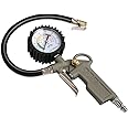 LadFath Tire Inflator with Pressure Gauge, 0-220PSI Dial Wheel Air Tire Pressure Gauge, Heavy Duty Rubber Hose with Quick Cou