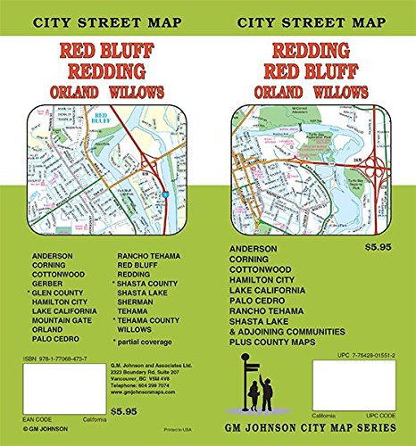Redding / Red Bluff / Orland / Willows California Street Map