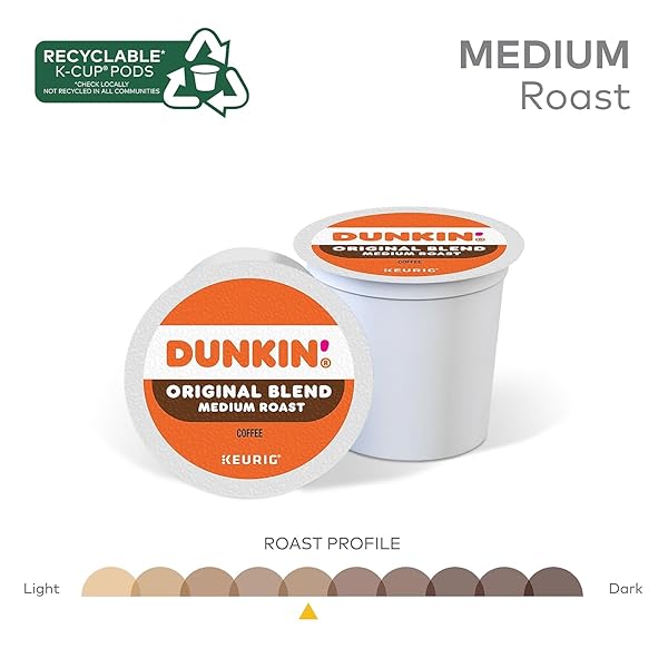 DUNKIN’ ORIGINAL BLEND MEDIUM ROAST COFFEE, 22 KEURIG K-CUP PODS
