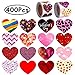 ONESING 400 Pcs Valentine's Day Heart Stickers Love Decorative Stickers 1.5 Inch Muticolor Self-Adhesive Heart Shape Stickers for Envelopes Cards Scrapbooking Anniversary Valentine's Day Party