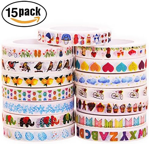 48 Rolls Washi Tape Set,Foil Gold Skinny Decorative Masking Washi Tapes,3MM Wide DIY Masking Tape