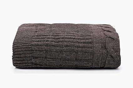Amazon Cloudlet 50 ウール 50 アクリル 暖かく洗濯可能なブランケット 屋外や屋内での使用に最適 51x67インチ ダークグレー ひざ掛け ハーフケット オンライン通販